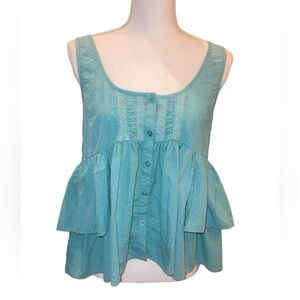 Free People Ruffle Peplum Sleeveless Tank Top -S New without tags never worn